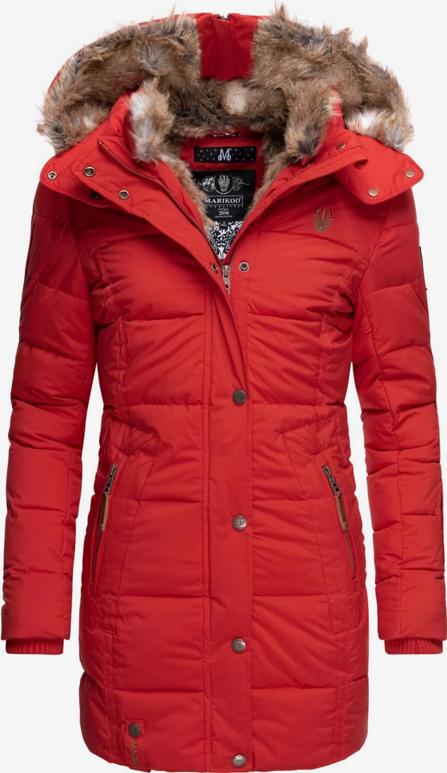 Marikoo Manteaux Courts Manteau D’hiver Femme Rouge 1 Marikoo Manteaux Courts Manteau D’hiver Femme Rouge