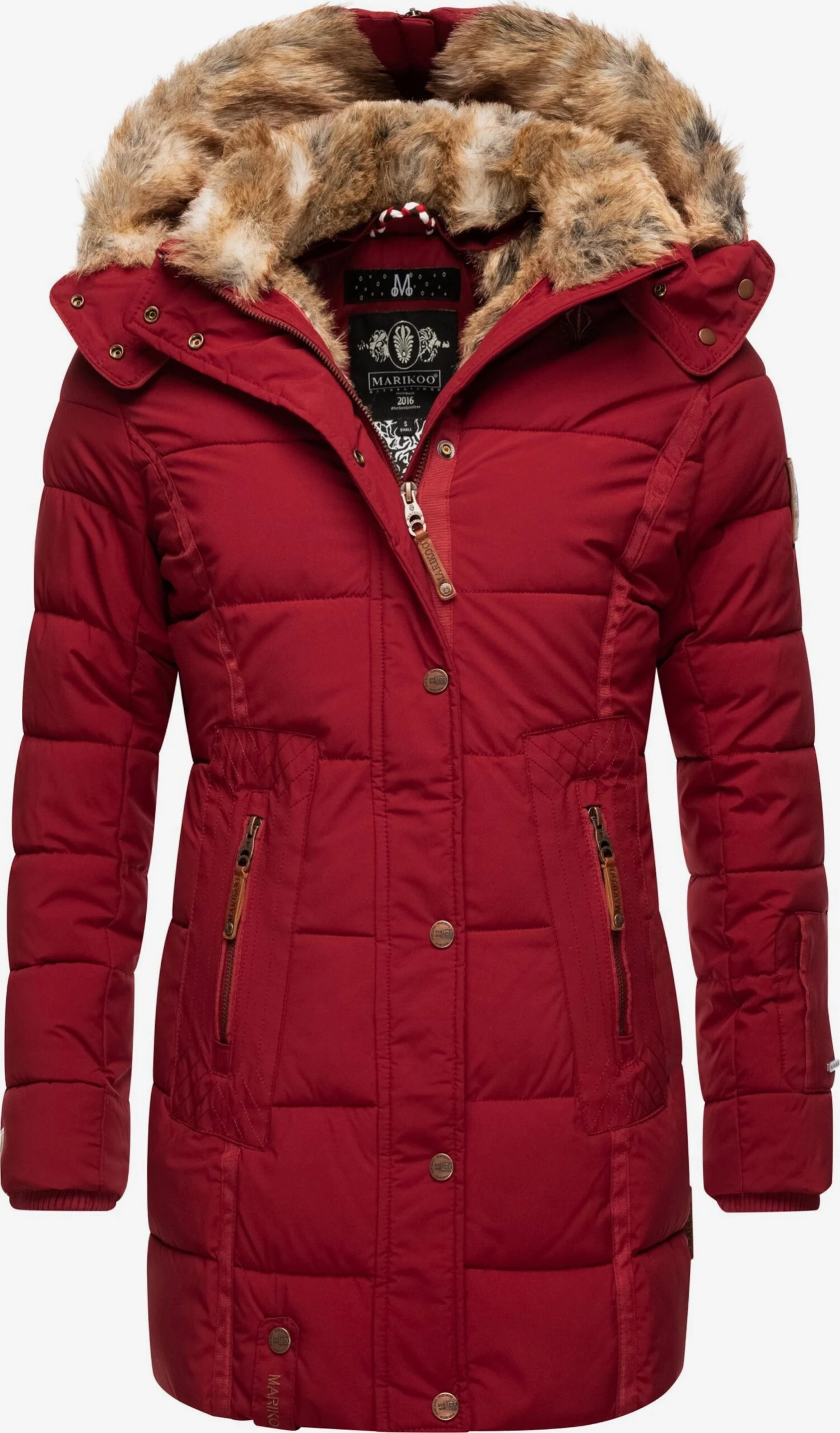 Marikoo Manteaux Courts Manteau D’hiver Femme Rouge Sang 1 Marikoo Manteaux Courts Manteau D’hiver Femme Rouge Sang