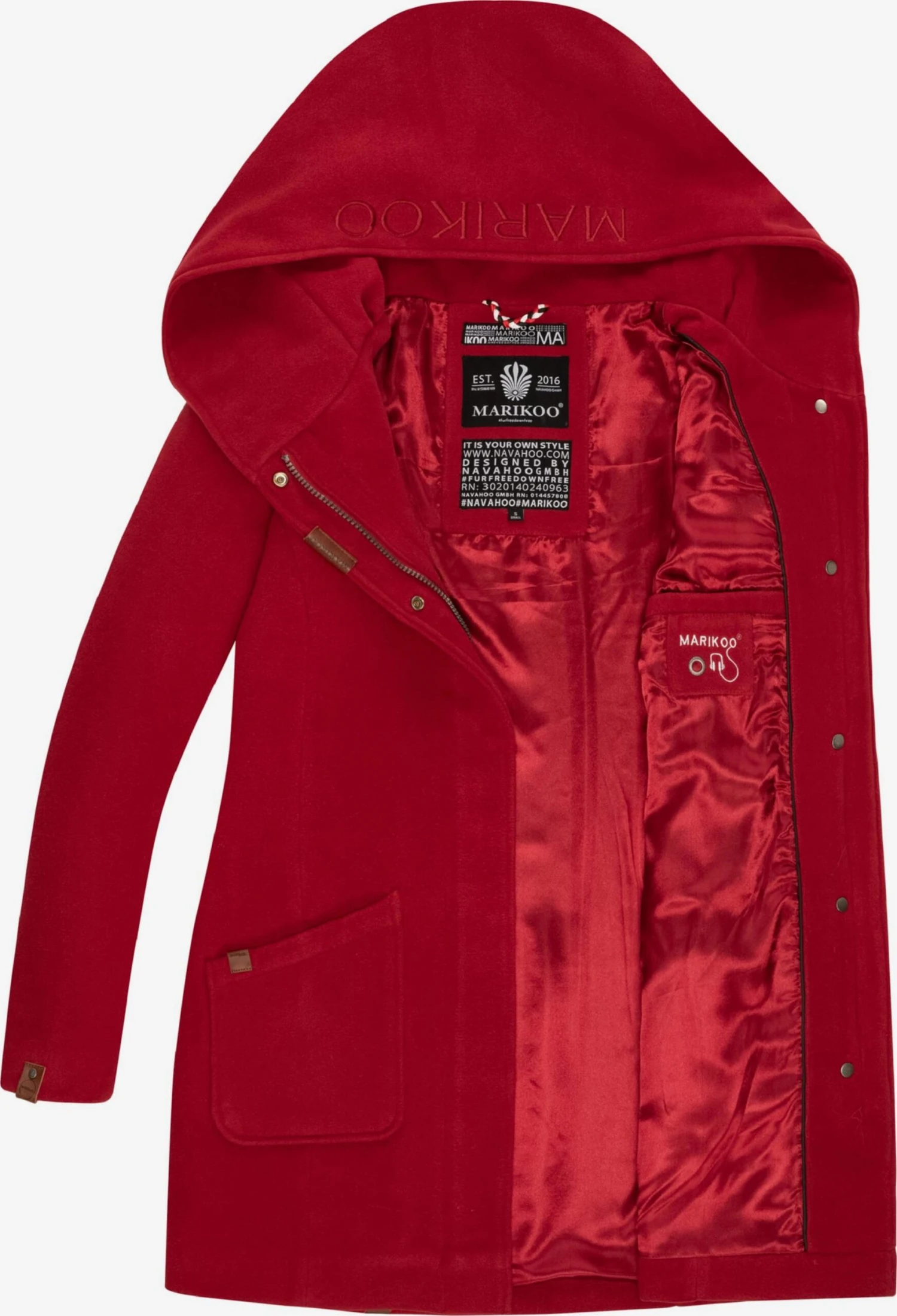Marikoo Manteaux Dhiver Manteau D’hiver Maikoo Femme Rouge Rubis 4 Marikoo Manteaux Dhiver Manteau D’hiver Maikoo Femme Rouge Rubis – Image 4