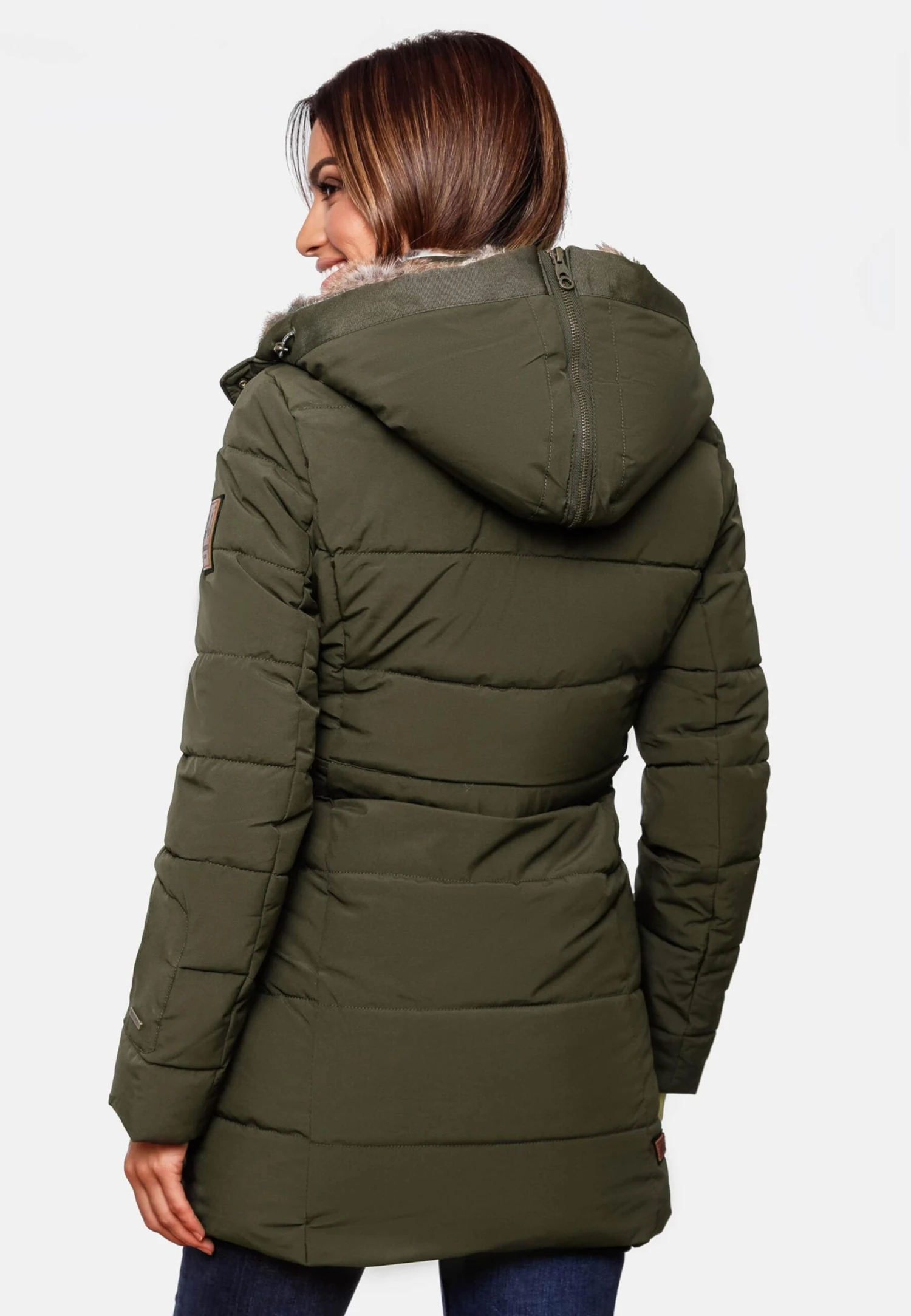 Marikoo Manteaux Courts Manteau D’hiver Femme Olive 9 Marikoo Manteaux Courts Manteau D’hiver Femme Olive – Image 9