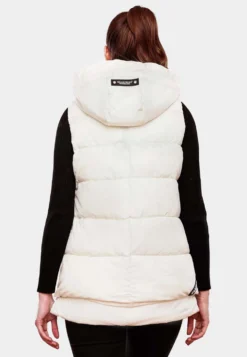 Marikoo Vestes Sans Manches Gilet Zarinaa Femme Blanc Cassé -Marikoo 121de263a16e047a4c81e47fad414fc6 scaled