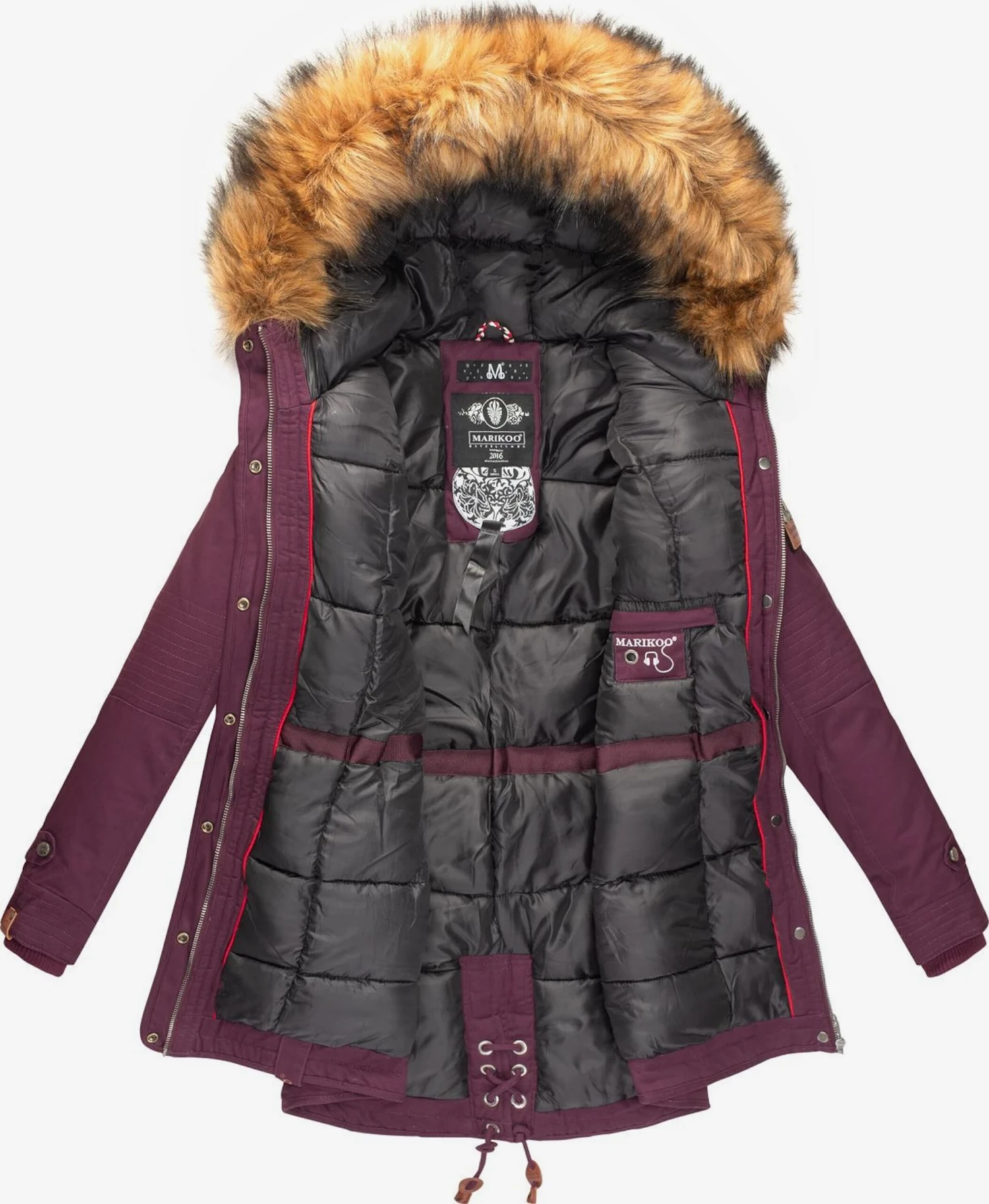 Marikoo Parkas Parka D’hiver Femme Lie De Vin 5 Marikoo Parkas Parka D’hiver Femme Lie De Vin – Image 5