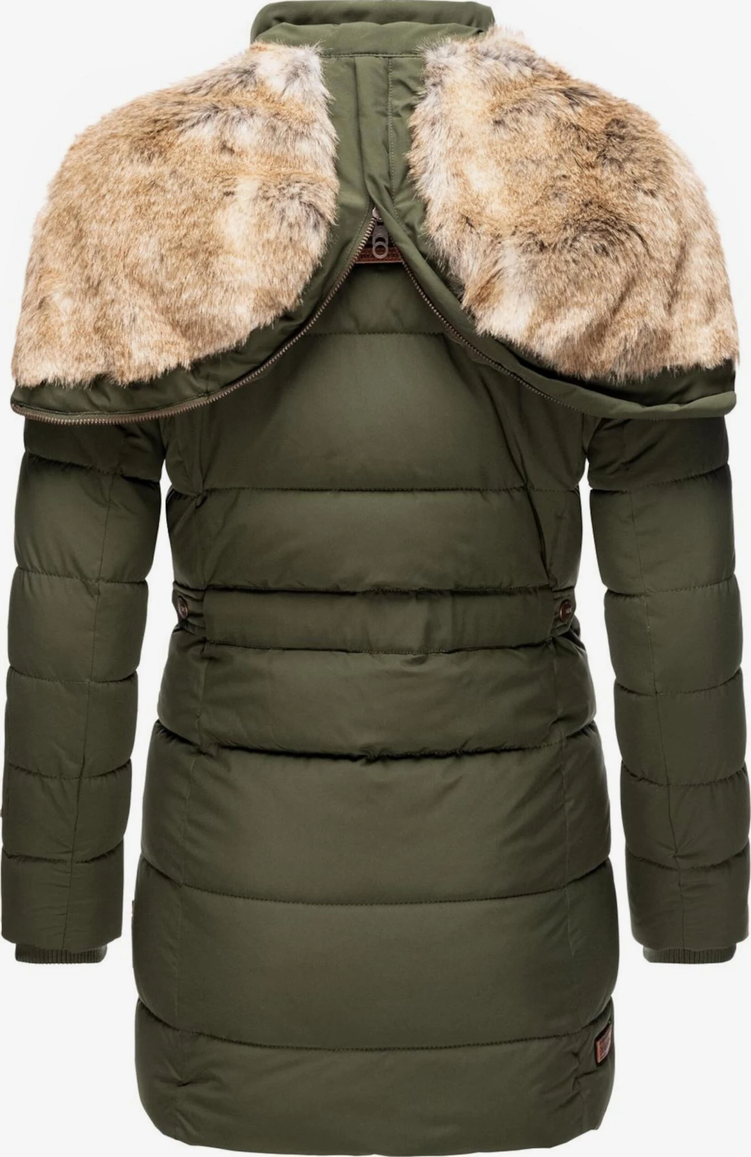 Marikoo Manteaux Courts Manteau D’hiver Femme Olive 3 Marikoo Manteaux Courts Manteau D’hiver Femme Olive – Image 3