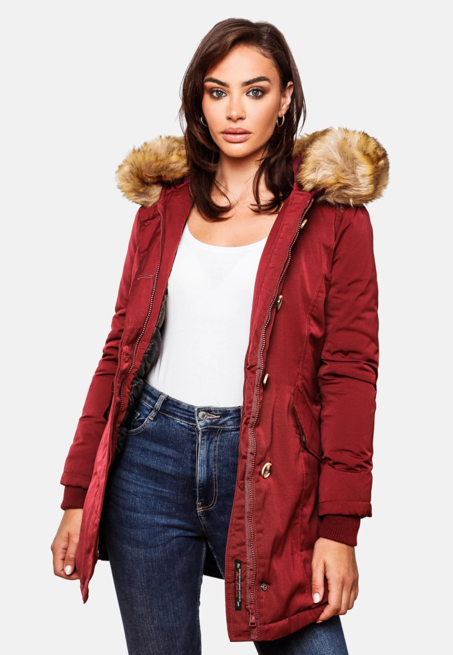Marikoo Parkas Parka D’hiver Karmaa Femme Rouge / Rouge Sang 5 Marikoo Parkas Parka D’hiver Karmaa Femme Rouge / Rouge Sang – Image 5