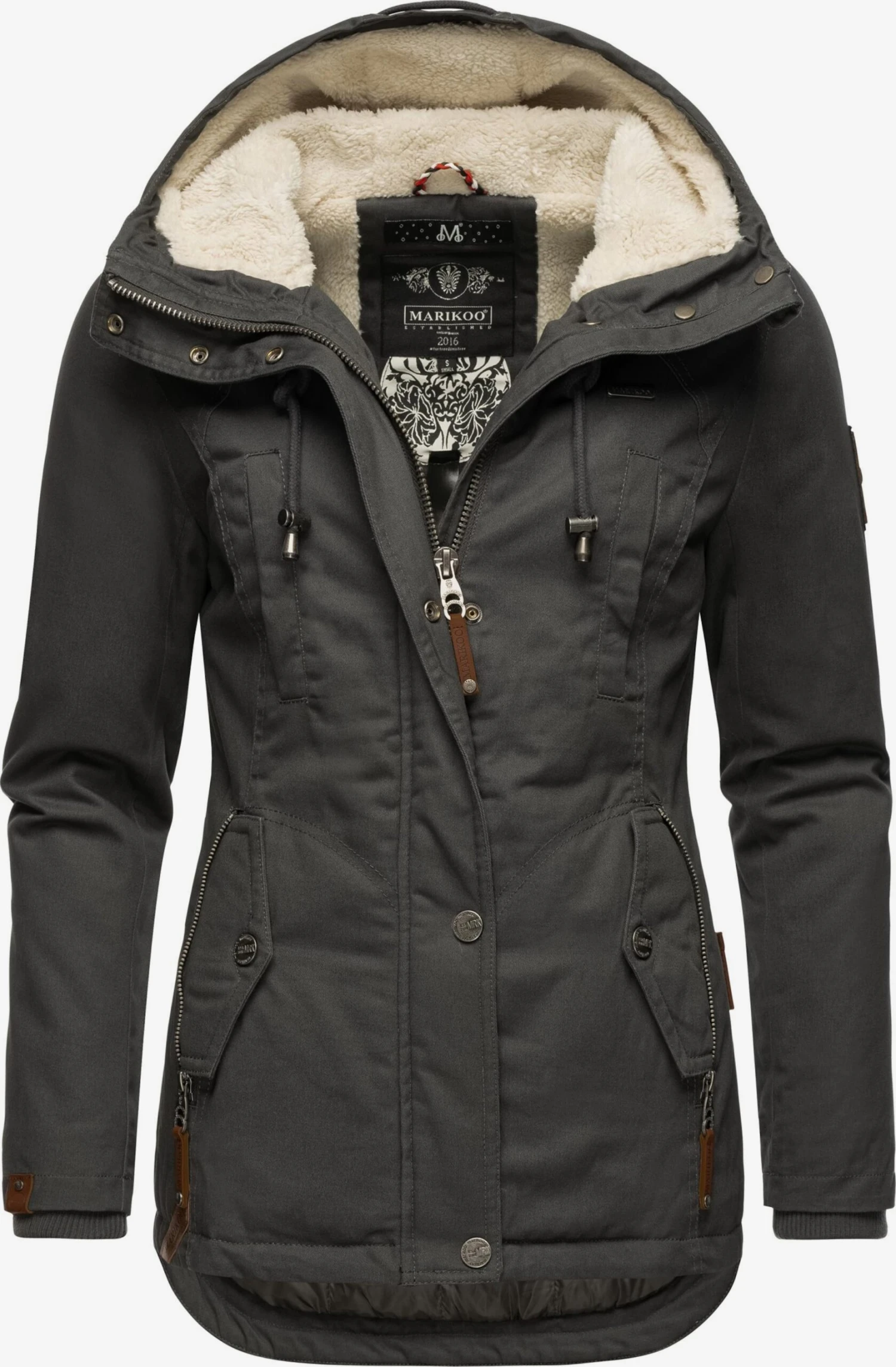 Marikoo Vestes Dhiver Veste D’hiver Bikoo Femme Gris Foncé 1 Marikoo Vestes Dhiver Veste D’hiver Bikoo Femme Gris Foncé