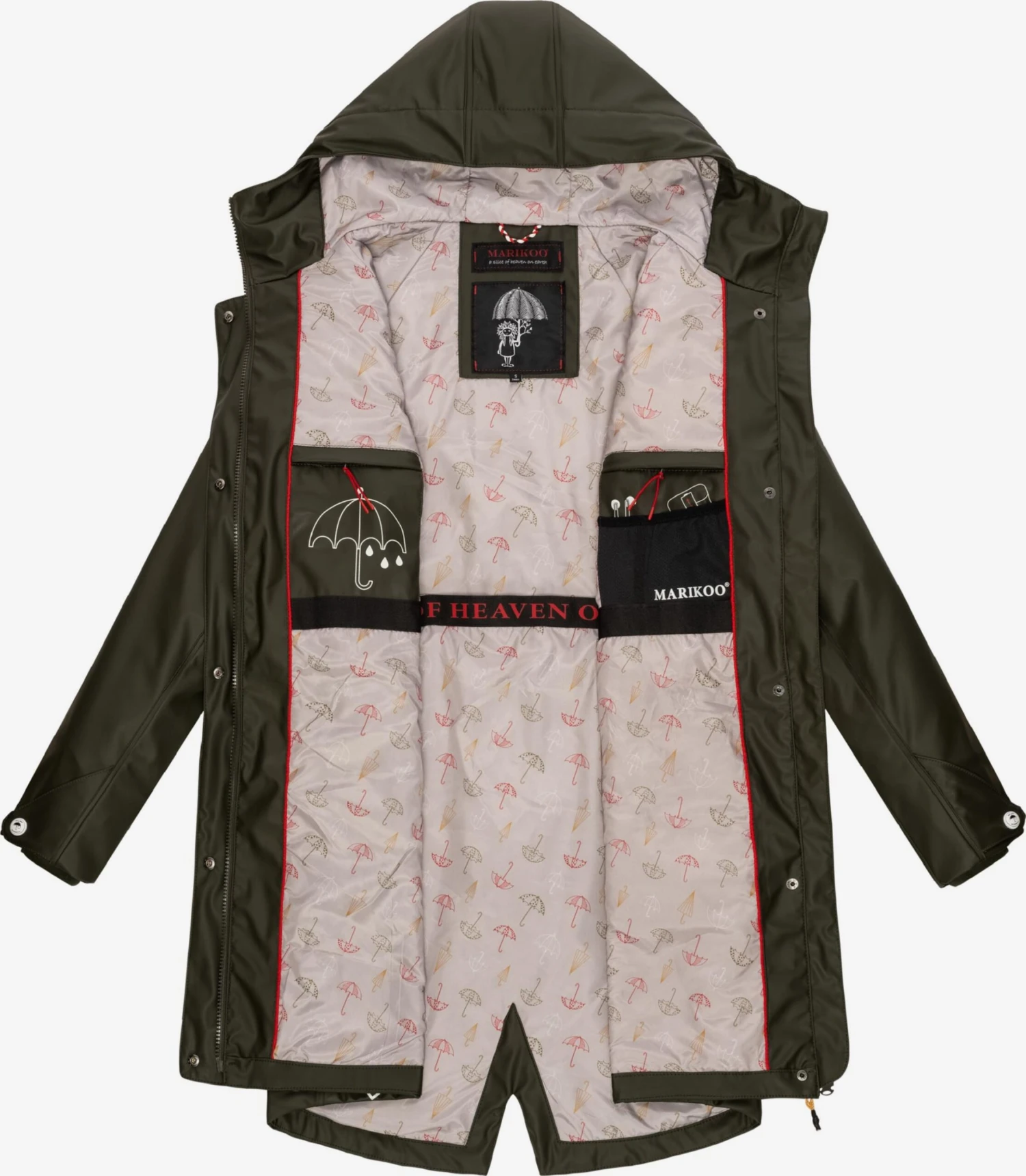 Marikoo Manteaux De Pluie Manteau Fonctionnel Femme Olive 4 Marikoo Manteaux De Pluie Manteau Fonctionnel Femme Olive – Image 4