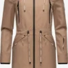 Marikoo Parkas Parka Mi-saison Femme Beige Foncé