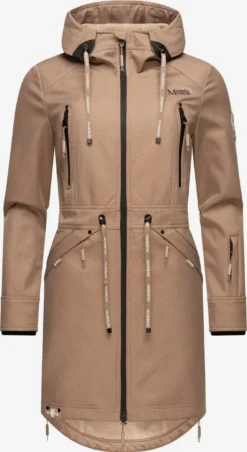 Marikoo Parkas Parka Mi-saison Femme Beige Foncé