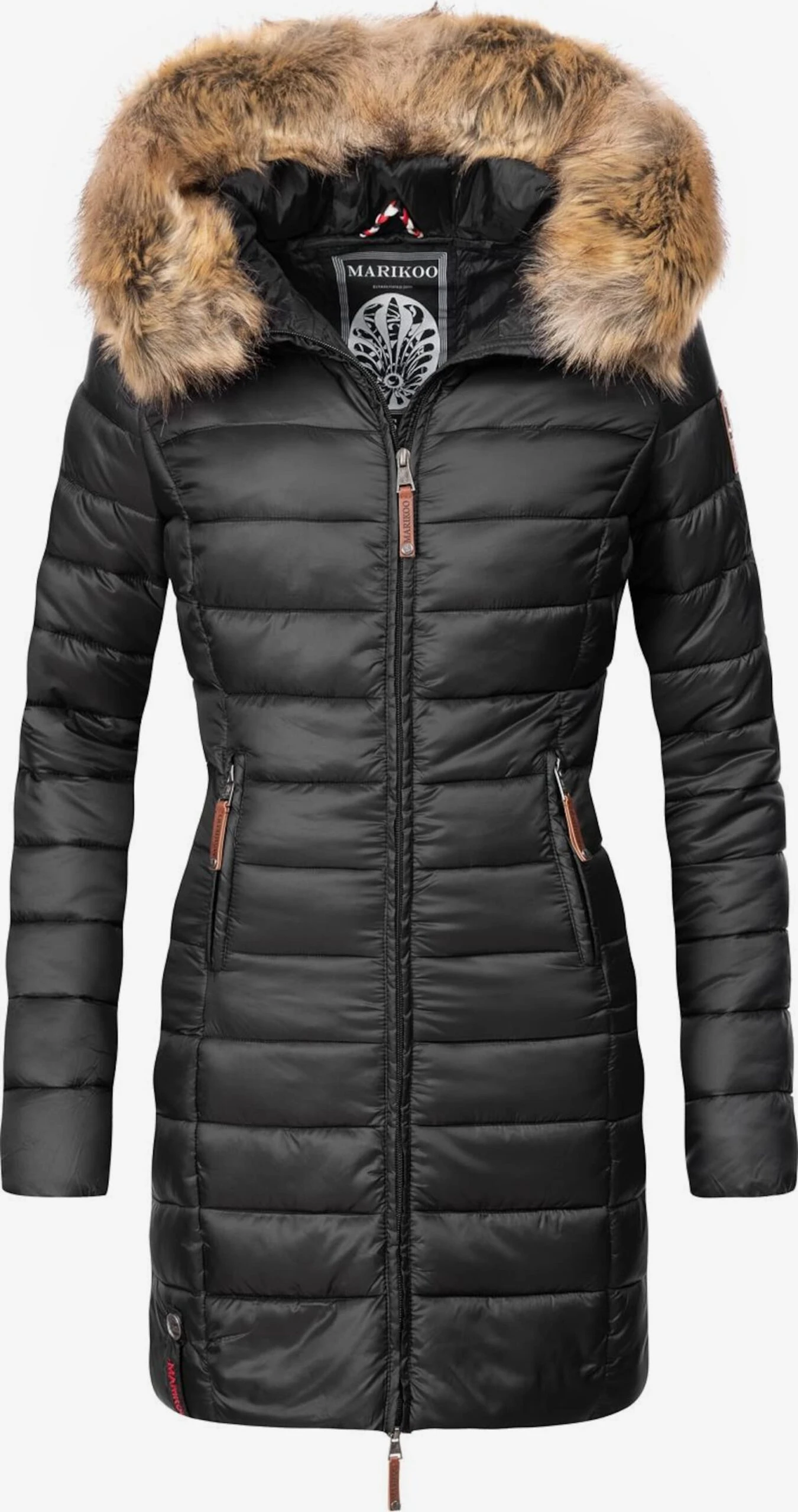 Marikoo Manteaux Dhiver Manteau D’hiver Rose Femme Noir 1 Marikoo Manteaux Dhiver Manteau D’hiver Rose Femme Noir