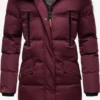 Marikoo Manteaux Dhiver Manteau D’hiver Schneesternchen Femme Bordeaux