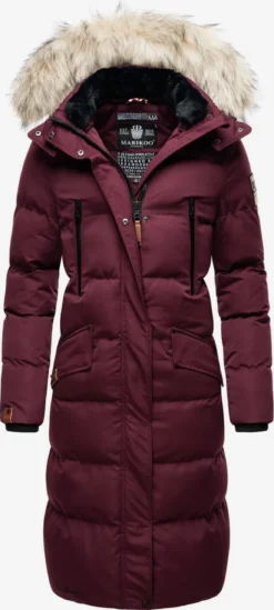 Marikoo Manteaux Dhiver Manteau D’hiver Schneesternchen Femme Bordeaux