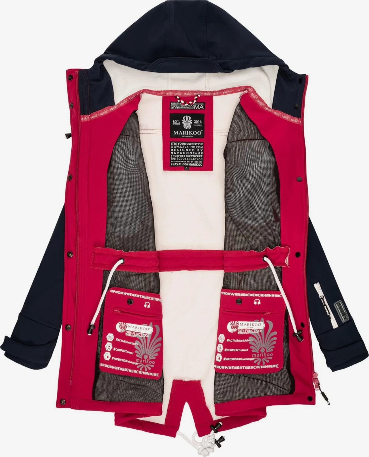 Marikoo Manteaux De Pluie Manteau Fonctionnel Zimtzicke Femme Bleu Marine / Rose 4 Marikoo Manteaux De Pluie Manteau Fonctionnel Zimtzicke Femme Bleu Marine / Rose – Image 4