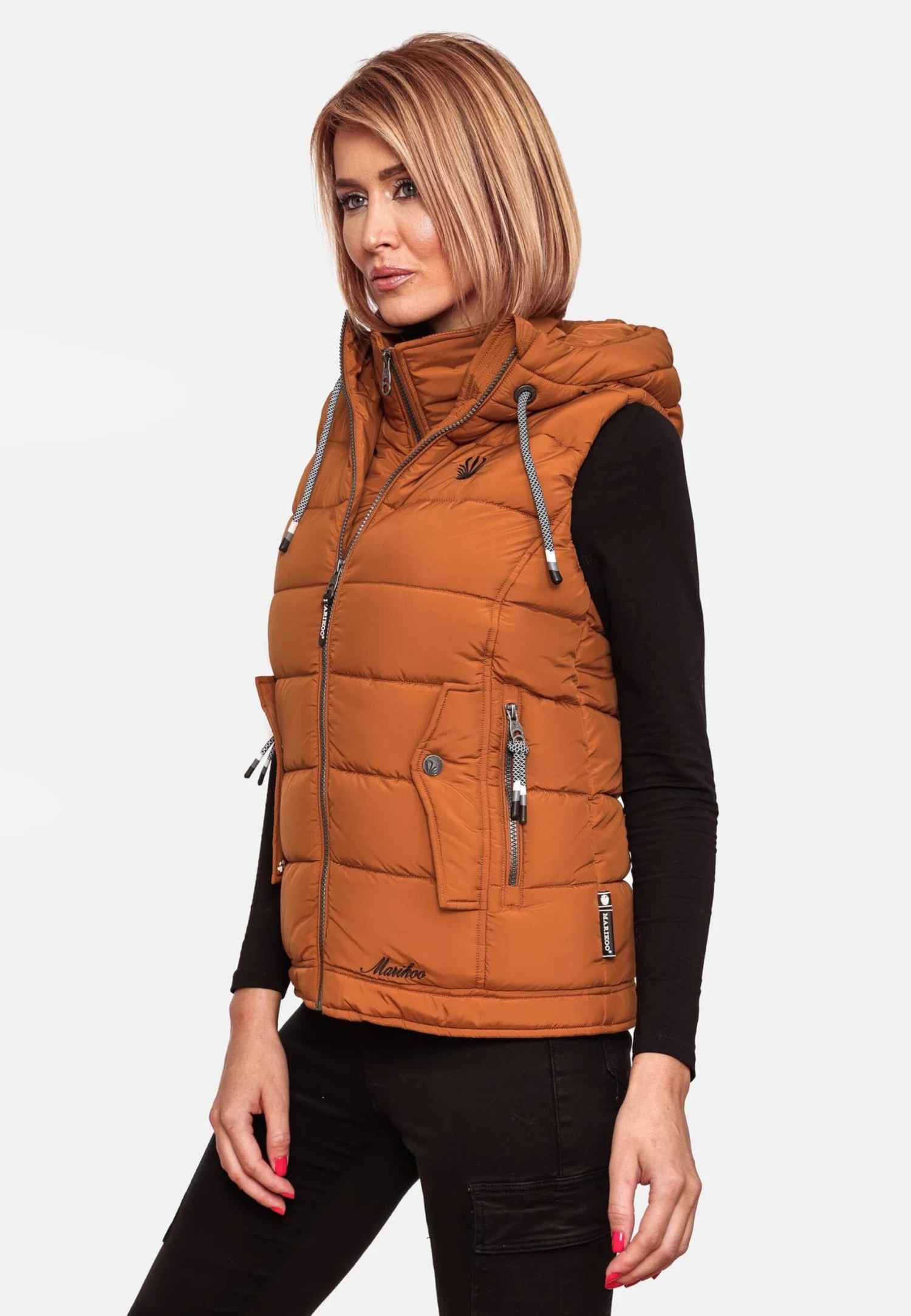 Marikoo Vestes Sans Manches Gilet Taisaa Femme Caramel 7 Marikoo Vestes Sans Manches Gilet Taisaa Femme Caramel – Image 7