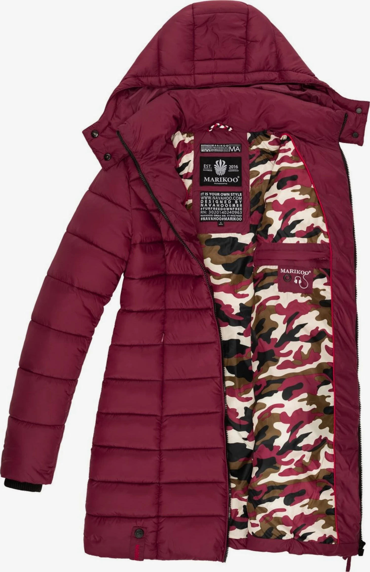 Marikoo Manteaux Courts Manteau D’hiver Abendsternchen Femme Rouge Rubis 4 Marikoo Manteaux Courts Manteau D’hiver Abendsternchen Femme Rouge Rubis – Image 4