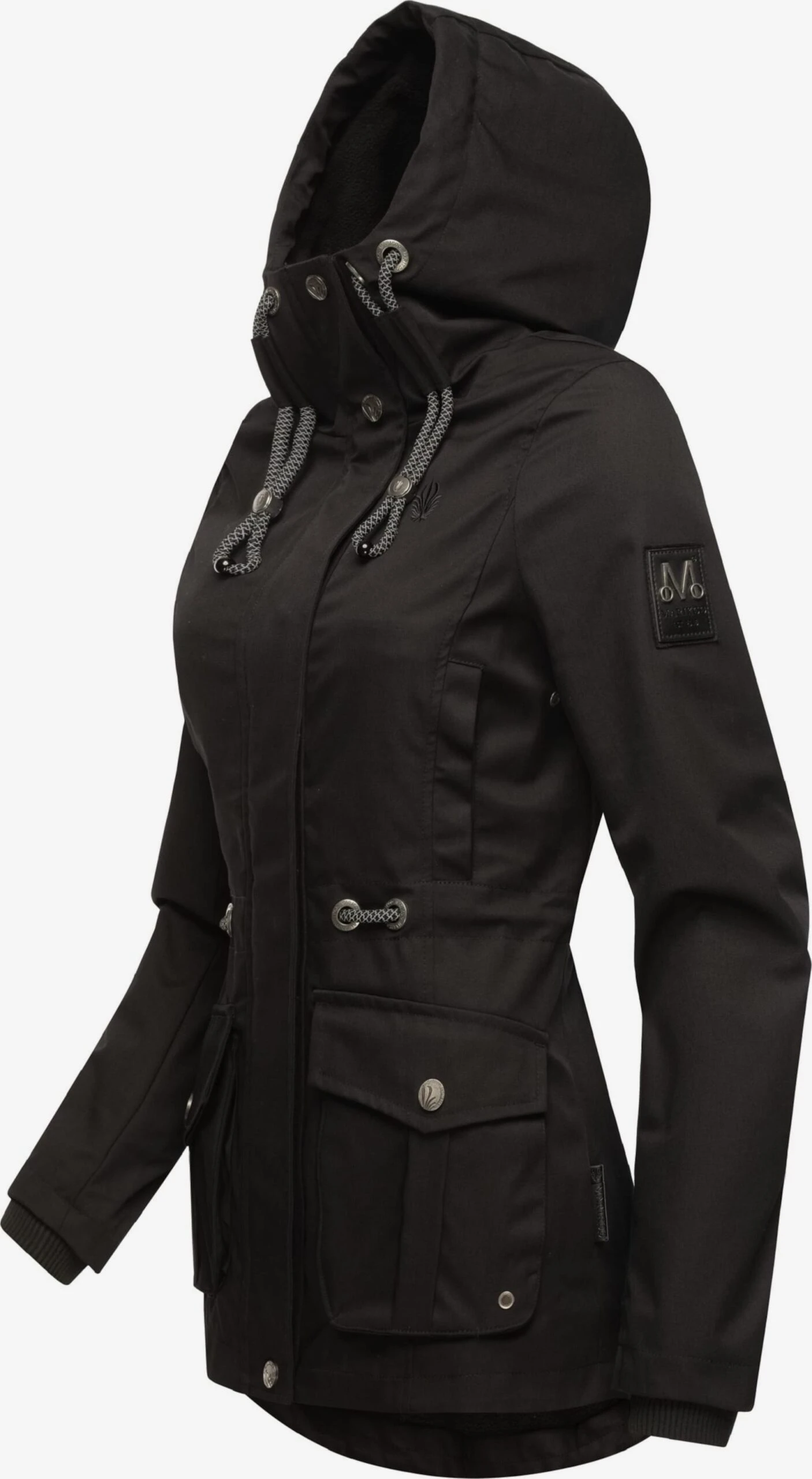 Marikoo Parkas Parka Mi-saison Babetaa Femme Noir 2 Marikoo Parkas Parka Mi-saison Babetaa Femme Noir – Image 2