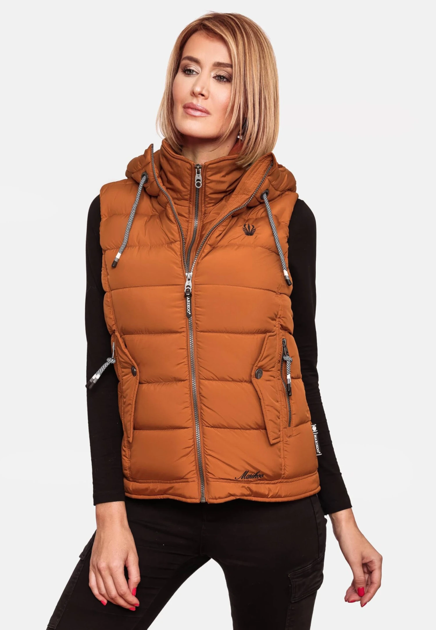 Marikoo Vestes Sans Manches Gilet Taisaa Femme Caramel 9 Marikoo Vestes Sans Manches Gilet Taisaa Femme Caramel – Image 9