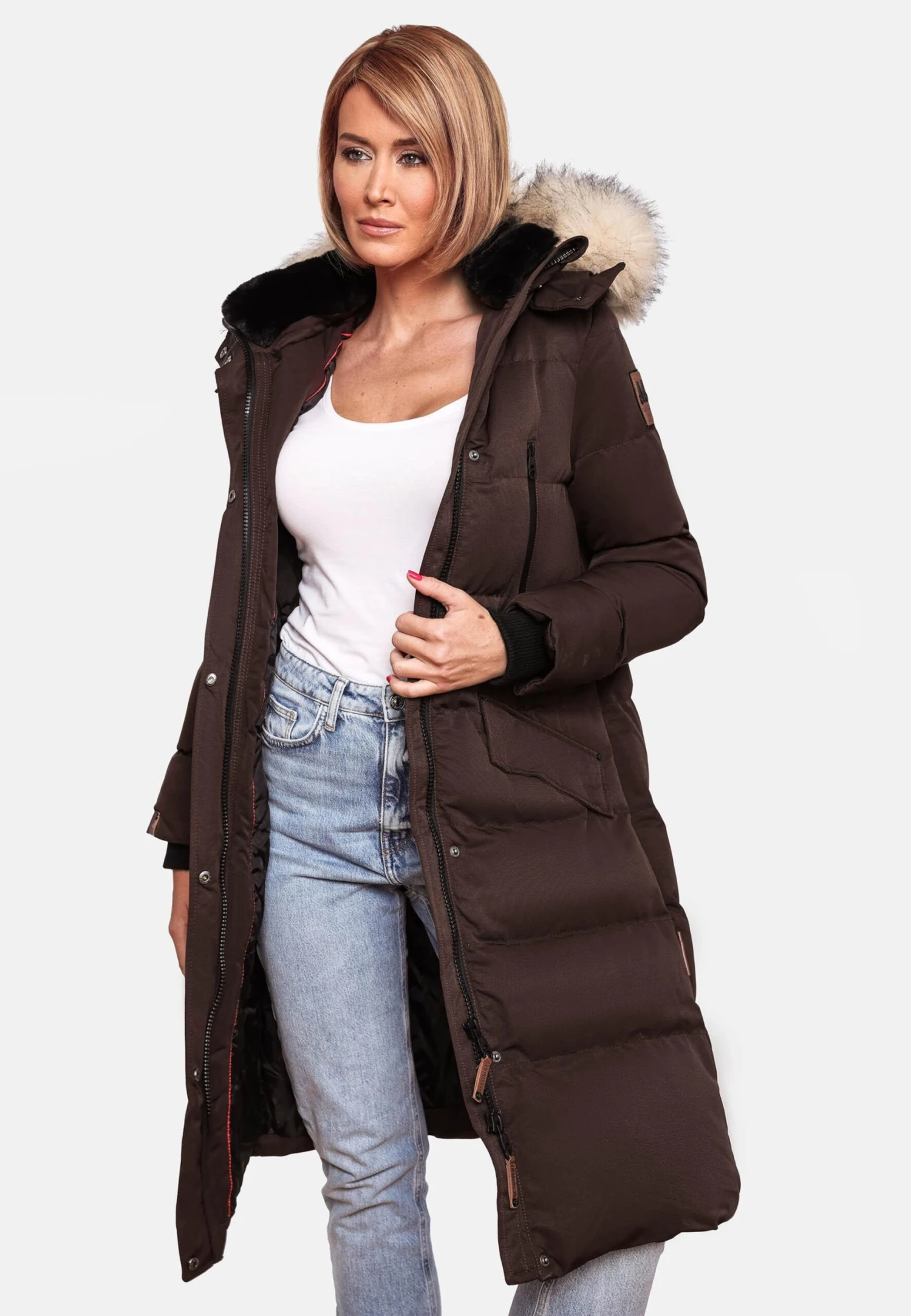 Marikoo Manteaux Dhiver Manteau D’hiver Schneesternchen Femme Marron 9 Marikoo Manteaux Dhiver Manteau D’hiver Schneesternchen Femme Marron – Image 9