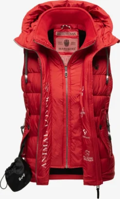 Marikoo Vestes Sans Manches Gilet Taisaa Femme Rouge -Marikoo 631dbfd4ff1711e107482c3fbc43a4ed scaled