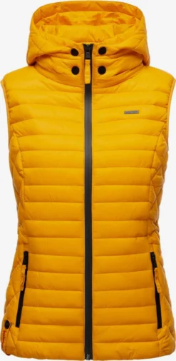 Marikoo Vestes Sans Manches Gilet Hasenpfote Femme Jaune Dor