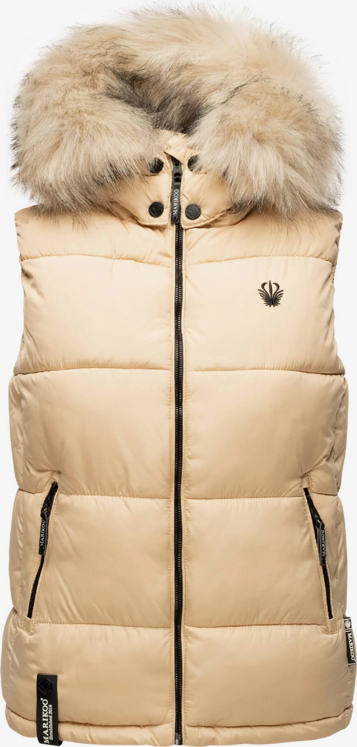 Marikoo Vestes Sans Manches Gilet Eisflöckchen Femme Beige 6 Marikoo Vestes Sans Manches Gilet Eisflöckchen Femme Beige – Image 6