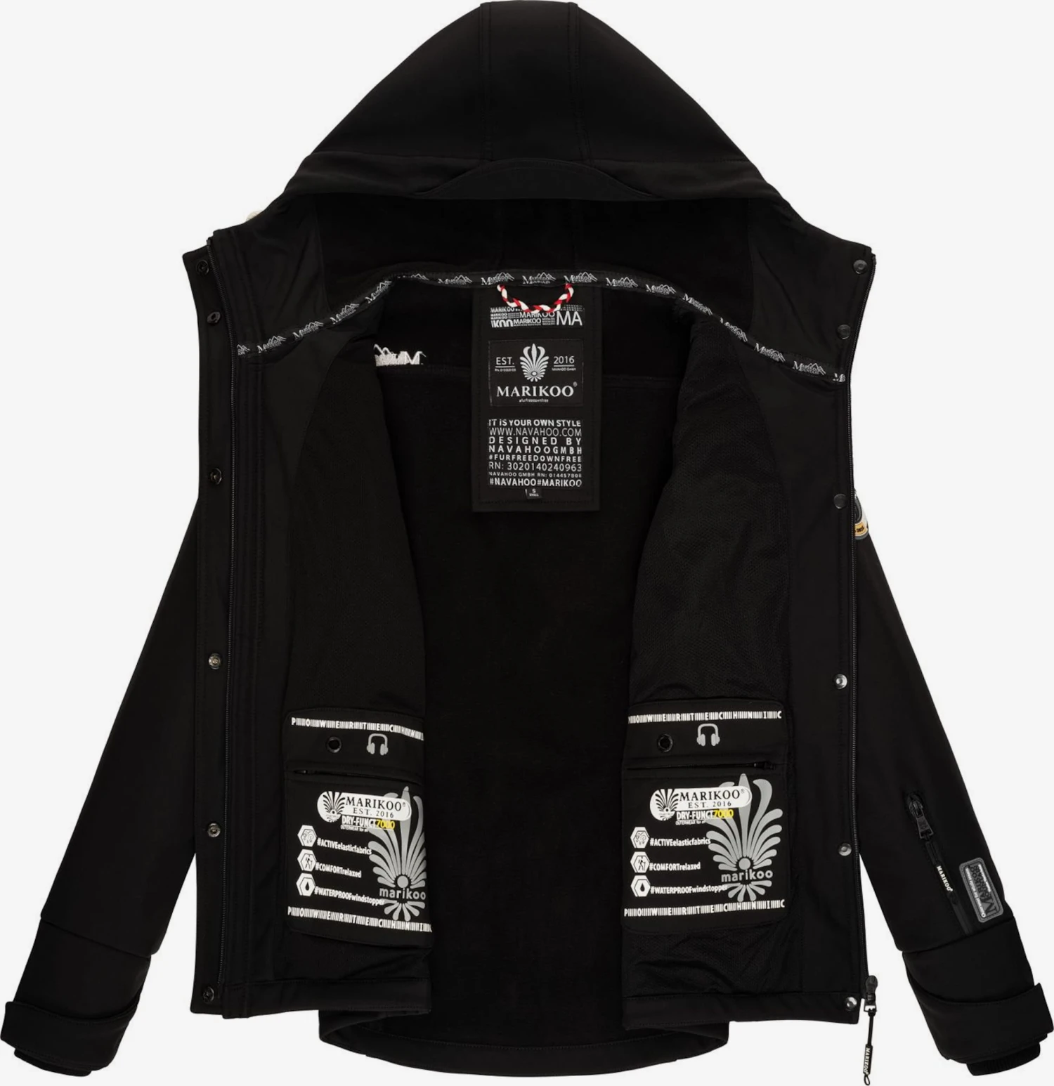 Marikoo Vestes De Mi-saison Veste Mi-saison Femme Noir 5 Marikoo Vestes De Mi-saison Veste Mi-saison Femme Noir – Image 5