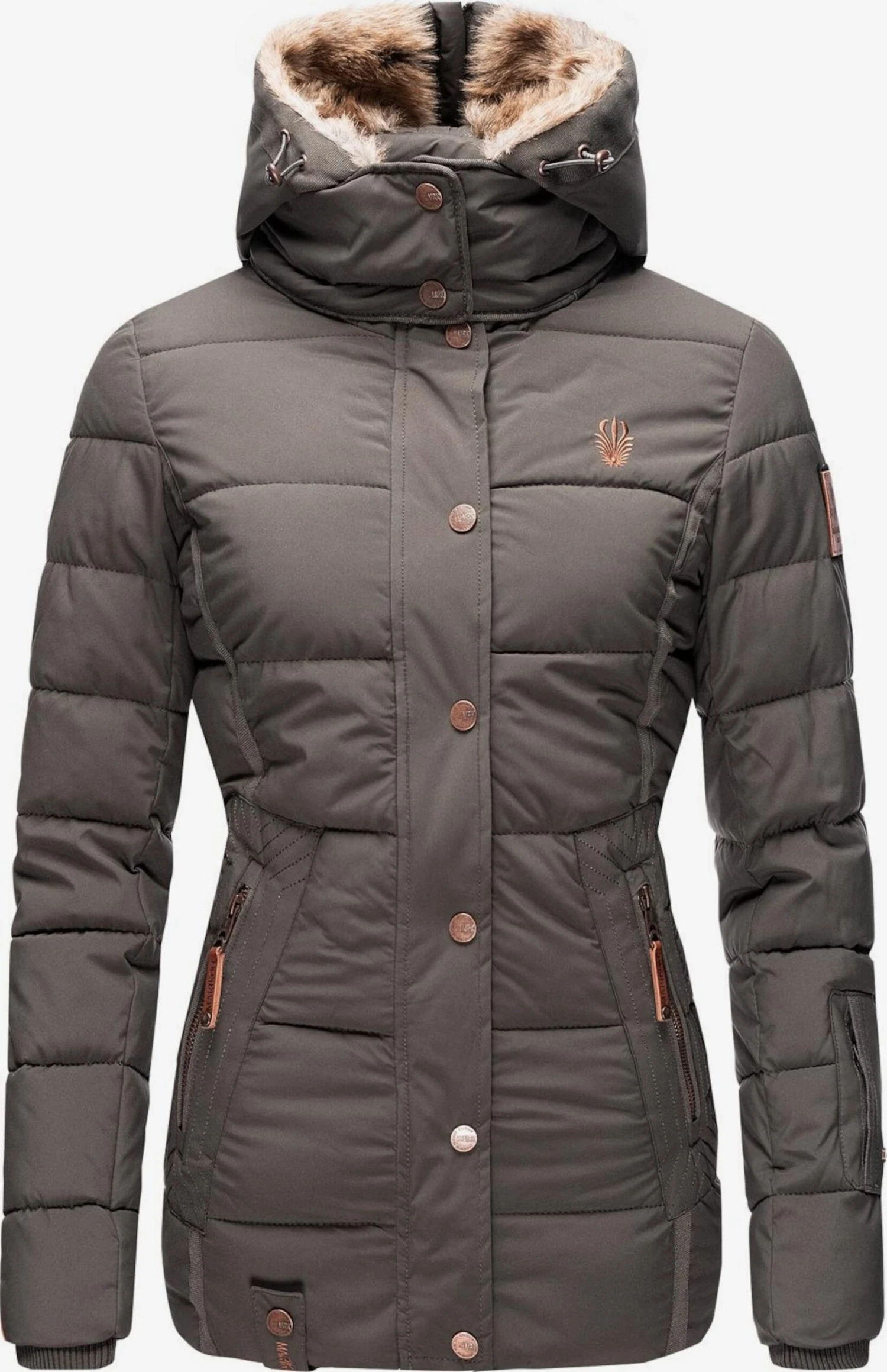 Marikoo Vestes Matelassées Veste D’hiver Nekoo Femme Taupe 4 Marikoo Vestes Matelassées Veste D’hiver Nekoo Femme Taupe – Image 4