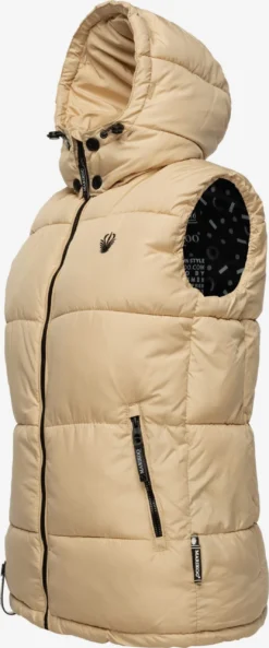 Marikoo Vestes Sans Manches Gilet Eisflöckchen Femme Beige