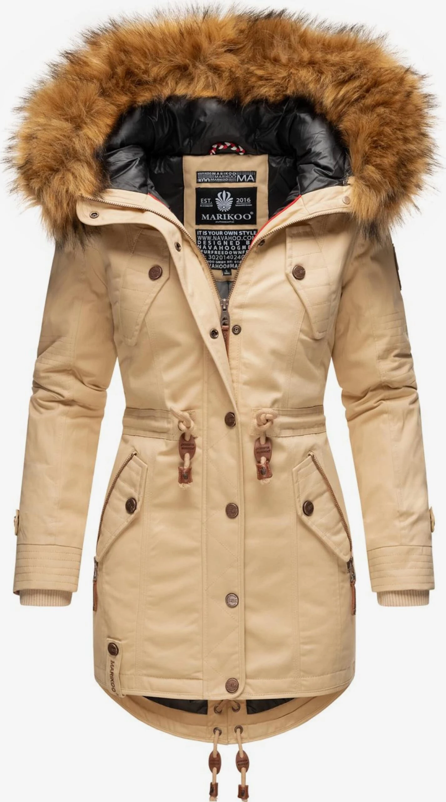 Marikoo Parkas Parka D’hiver La Viva Femme Beige 1 Marikoo Parkas Parka D’hiver La Viva Femme Beige