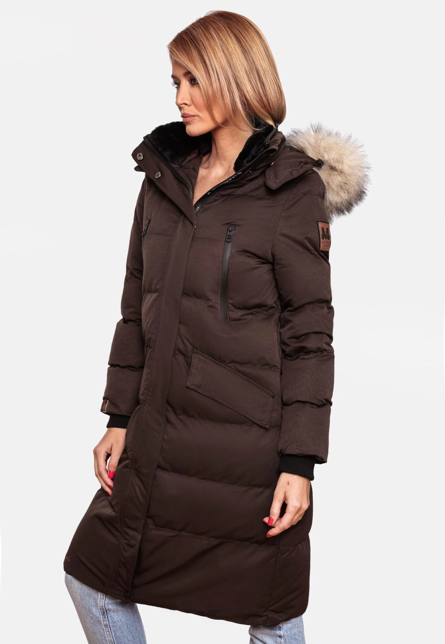 Marikoo Manteaux Dhiver Manteau D’hiver Schneesternchen Femme Marron 8 Marikoo Manteaux Dhiver Manteau D’hiver Schneesternchen Femme Marron – Image 8