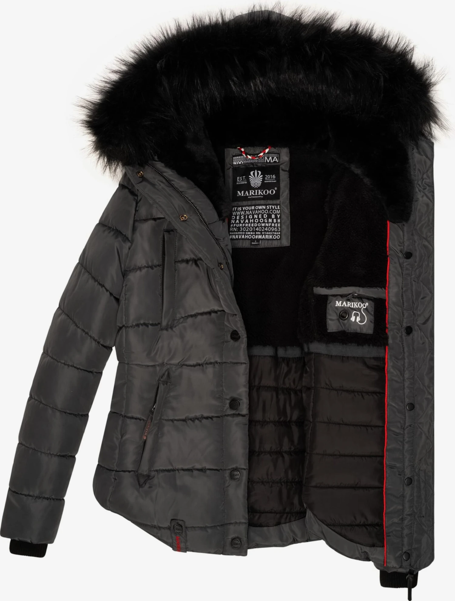 Marikoo Vestes Dhiver Veste D’hiver Lotusblüte Femme Taupe 5 Marikoo Vestes Dhiver Veste D’hiver Lotusblüte Femme Taupe – Image 5