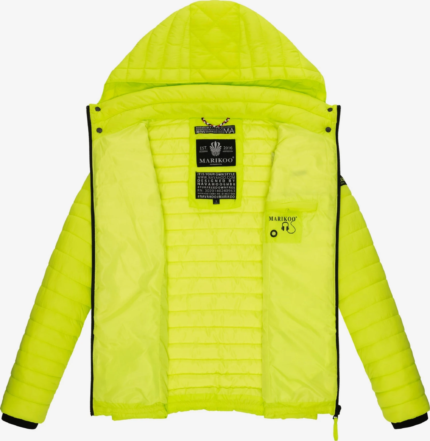 Marikoo Vestes De Mi-saison Veste Mi-saison Samtpfote Femme Vert Fluo 5 Marikoo Vestes De Mi-saison Veste Mi-saison Samtpfote Femme Vert Fluo – Image 5