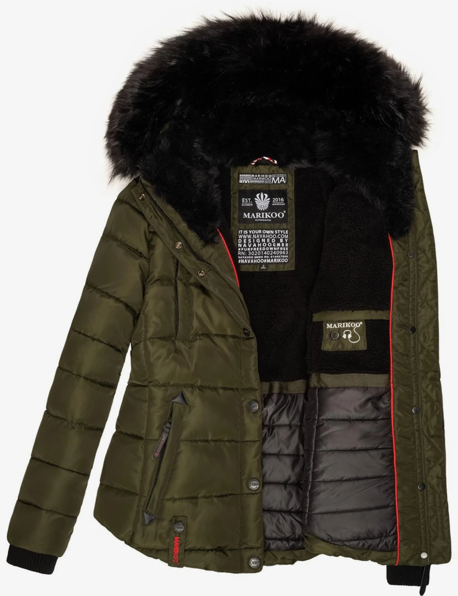 Marikoo Vestes Dhiver Veste D’hiver Lotusblüte Femme Olive 8 Marikoo Vestes Dhiver Veste D’hiver Lotusblüte Femme Olive – Image 8