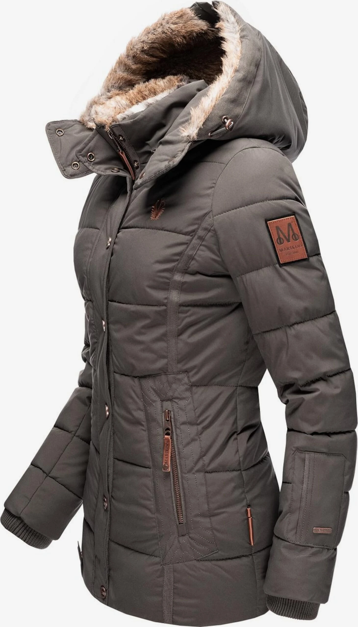 Marikoo Vestes Matelassées Veste D’hiver Nekoo Femme Taupe 2 Marikoo Vestes Matelassées Veste D’hiver Nekoo Femme Taupe – Image 2