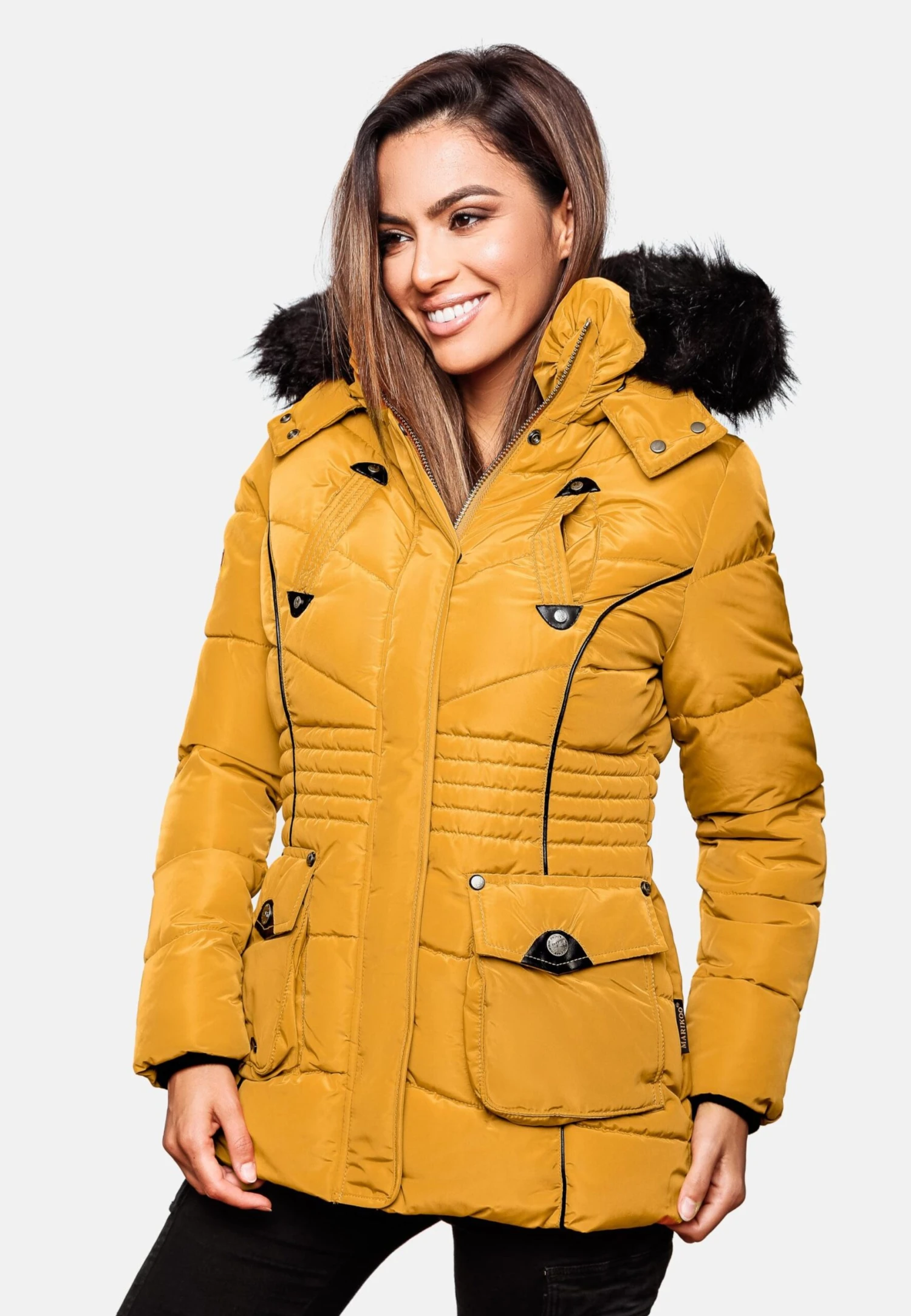 Marikoo Vestes Dhiver Veste D’hiver Vanilla Femme Jaune 4 Marikoo Vestes Dhiver Veste D’hiver Vanilla Femme Jaune – Image 4