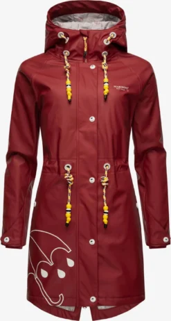 Marikoo Manteaux De Pluie Manteau Fonctionnel Femme Rouge