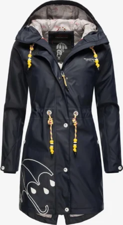 Marikoo Manteaux De Pluie Manteau Fonctionnel Femme Bleu Marine