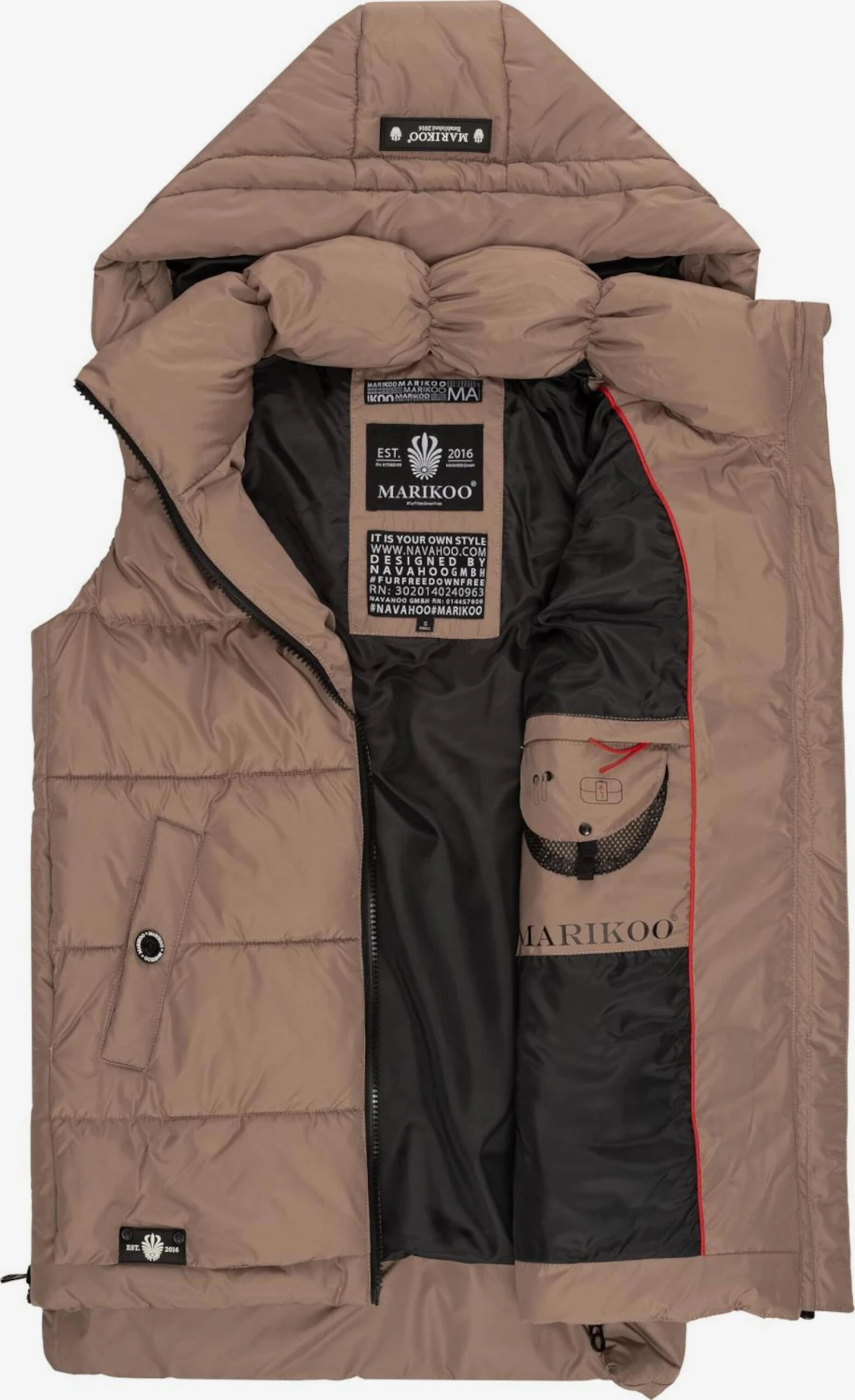 Marikoo Vestes Sans Manches Gilet Zarinaa Femme Marron 5 Marikoo Vestes Sans Manches Gilet Zarinaa Femme Marron – Image 5