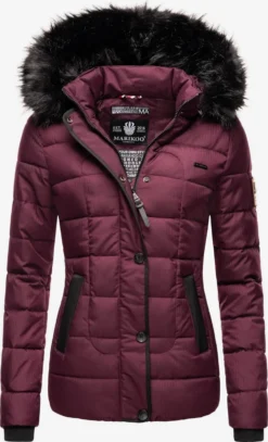 Marikoo Vestes Dhiver Veste D’hiver Unique Femme Lie De Vin