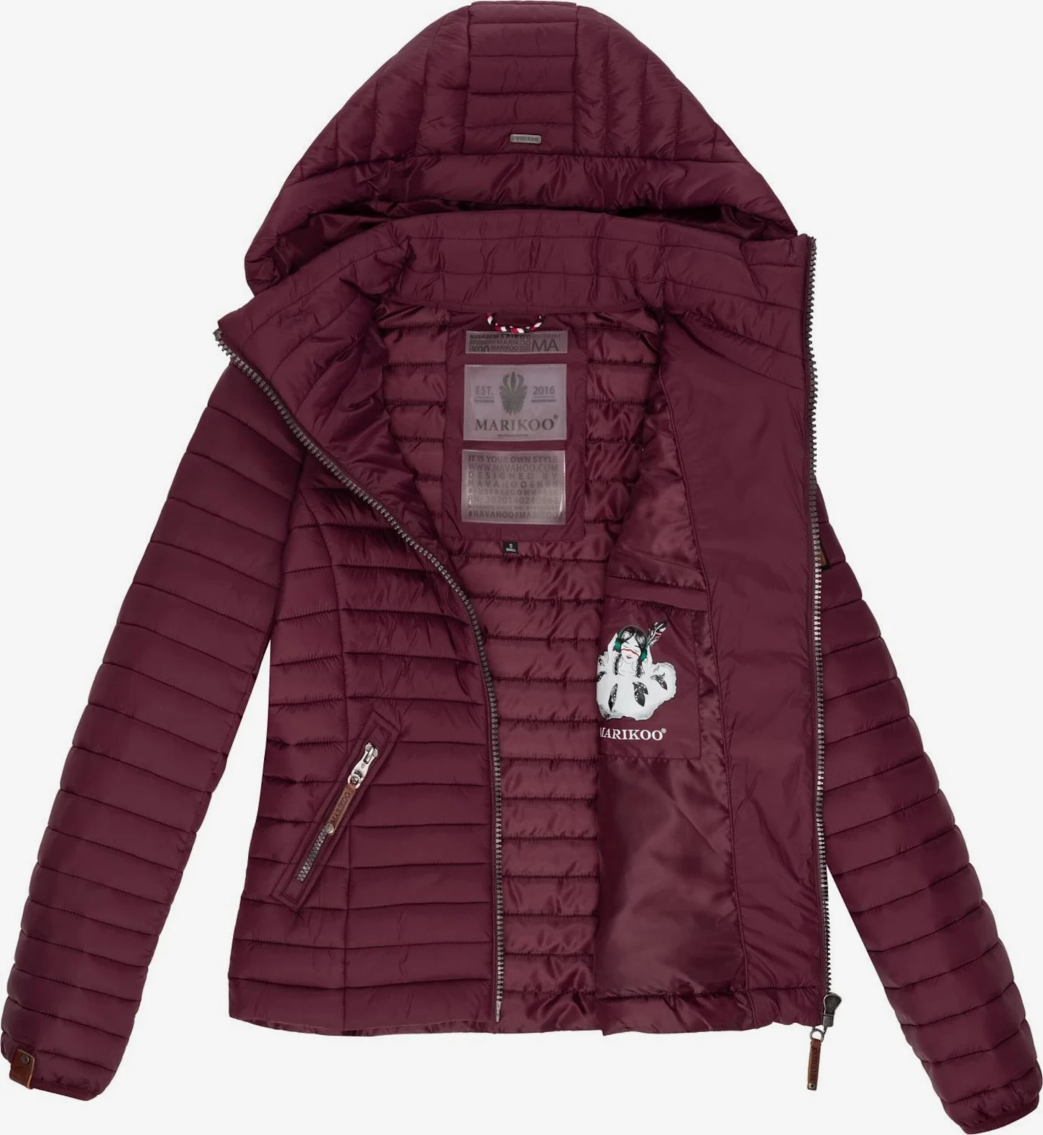 Marikoo Vestes De Mi-saison Veste Mi-saison Löwenbaby Femme Bordeaux 4 Marikoo Vestes De Mi-saison Veste Mi-saison Löwenbaby Femme Bordeaux – Image 4