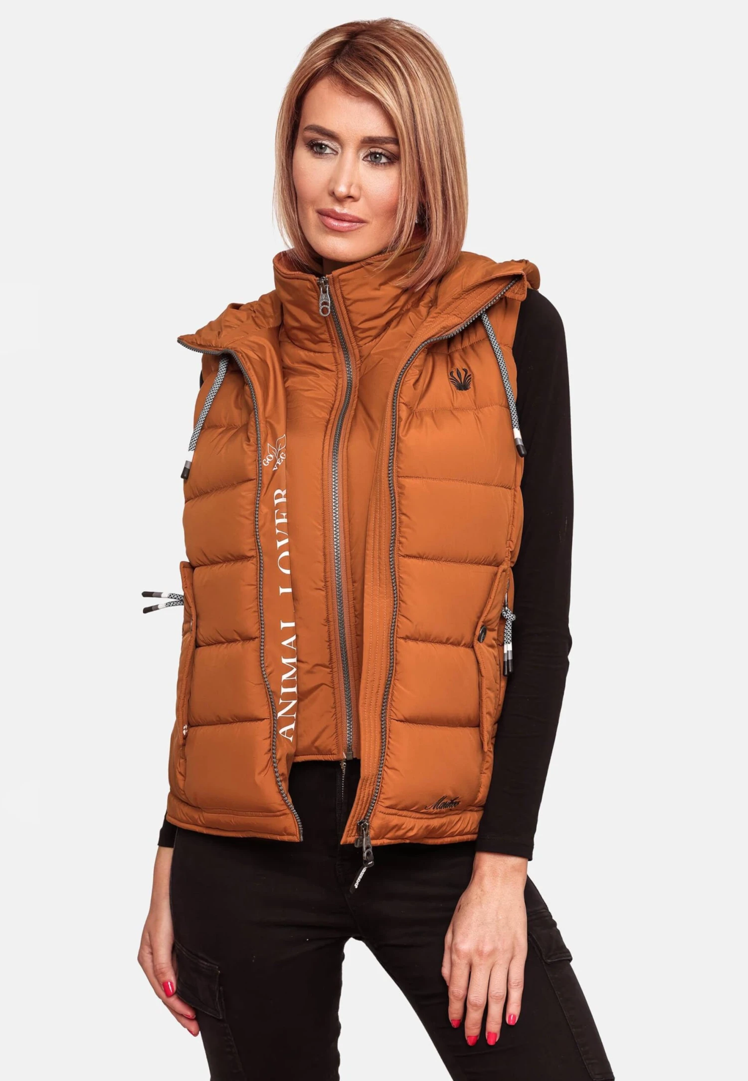 Marikoo Vestes Sans Manches Gilet Taisaa Femme Caramel 6 Marikoo Vestes Sans Manches Gilet Taisaa Femme Caramel – Image 6