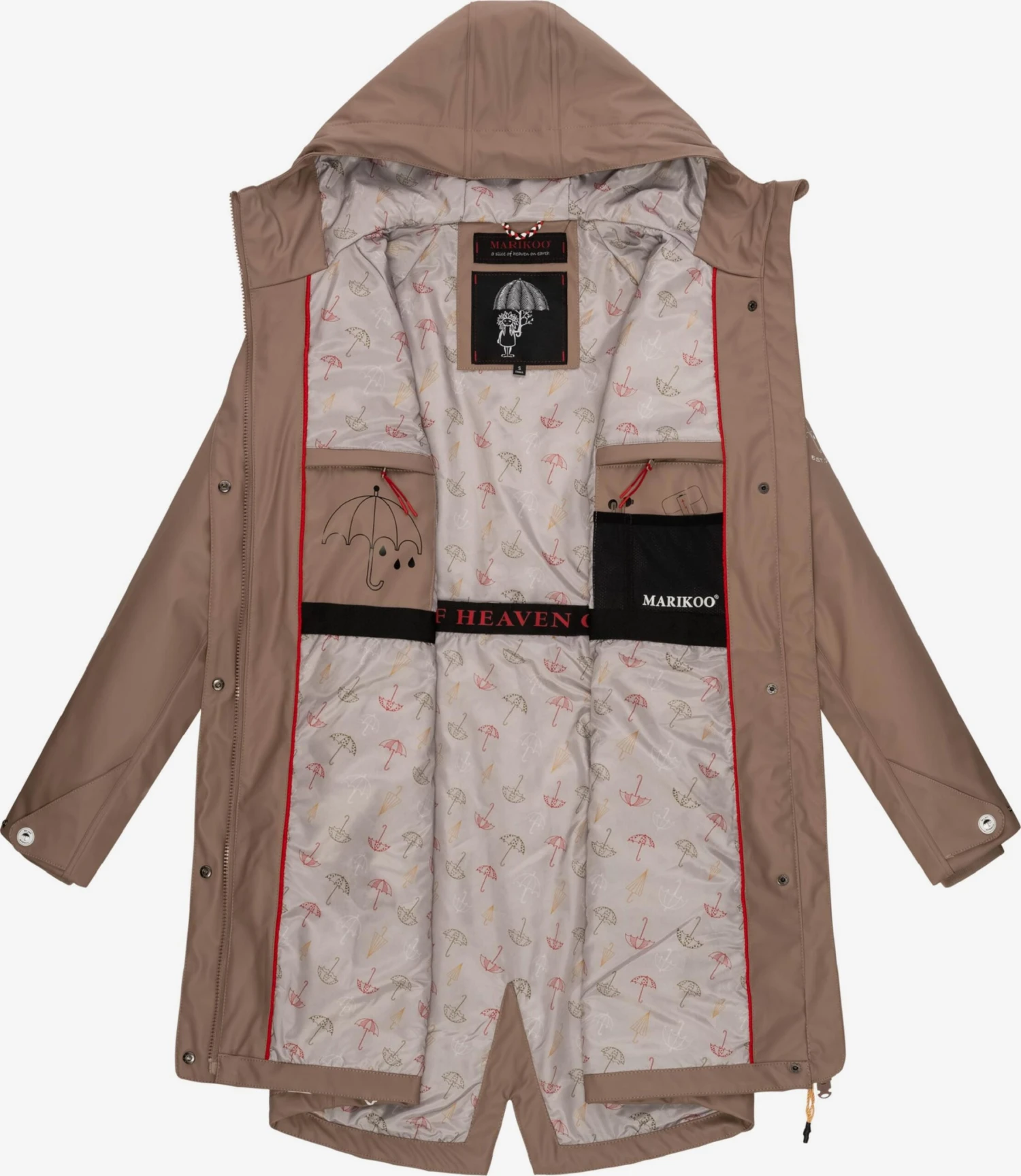 Marikoo Manteaux De Pluie Manteau Fonctionnel Femme Marron 4 Marikoo Manteaux De Pluie Manteau Fonctionnel Femme Marron – Image 4