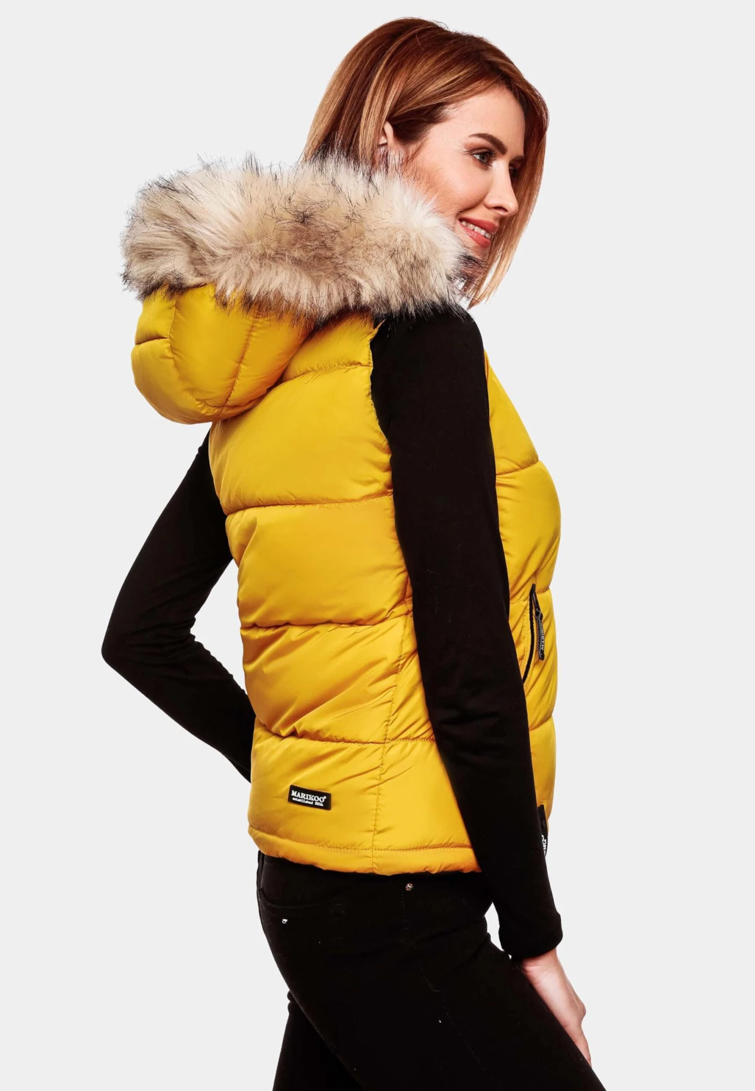 Marikoo Vestes Sans Manches Gilet Eisflöckchen Femme Jaune 8 Marikoo Vestes Sans Manches Gilet Eisflöckchen Femme Jaune – Image 8