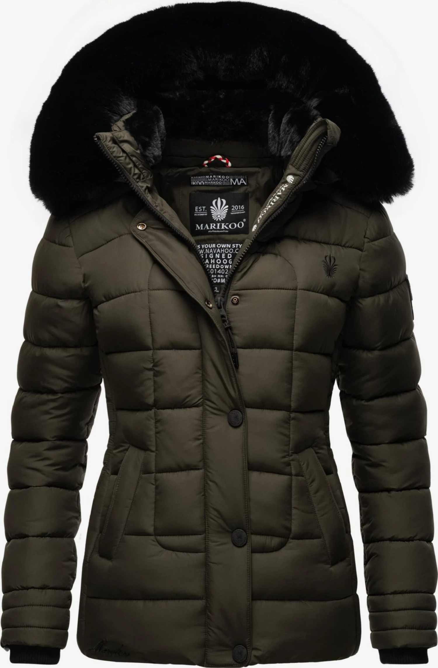 Marikoo Vestes Dhiver Veste D’hiver Qesraa Femme Anthracite 1 Marikoo Vestes Dhiver Veste D’hiver Qesraa Femme Anthracite