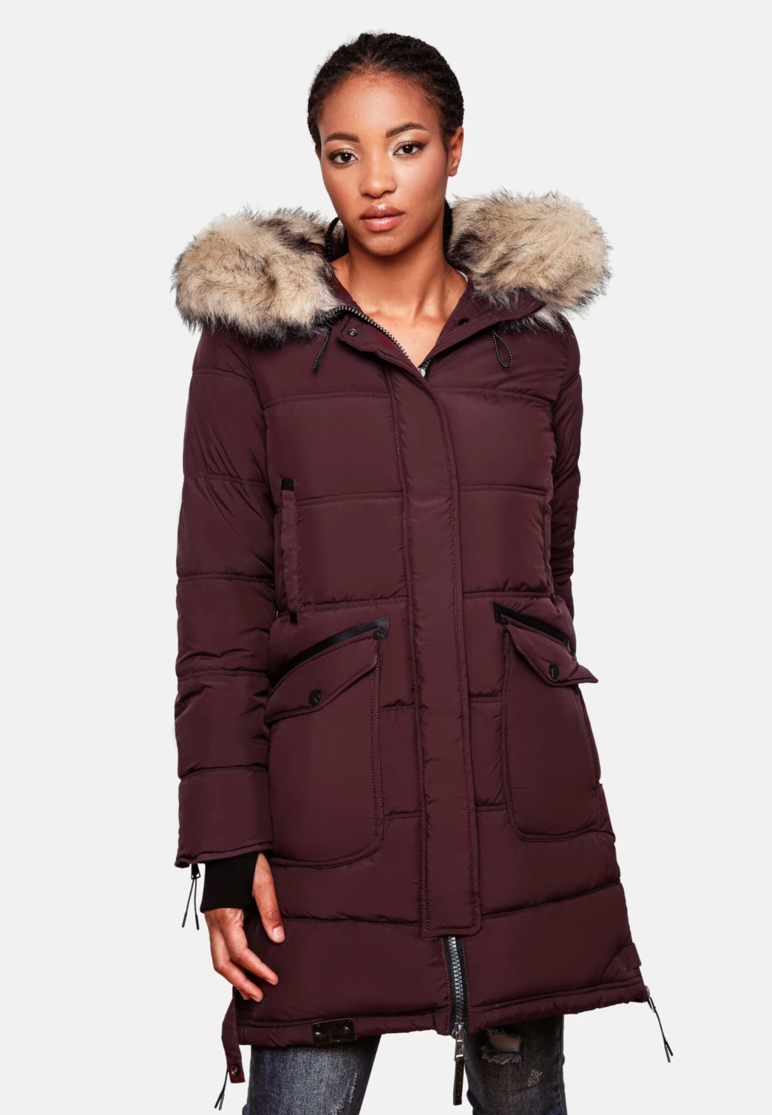 Marikoo Manteaux Dhiver Manteau D’hiver Chaskaa Femme Bordeaux 6 Marikoo Manteaux Dhiver Manteau D’hiver Chaskaa Femme Bordeaux – Image 6