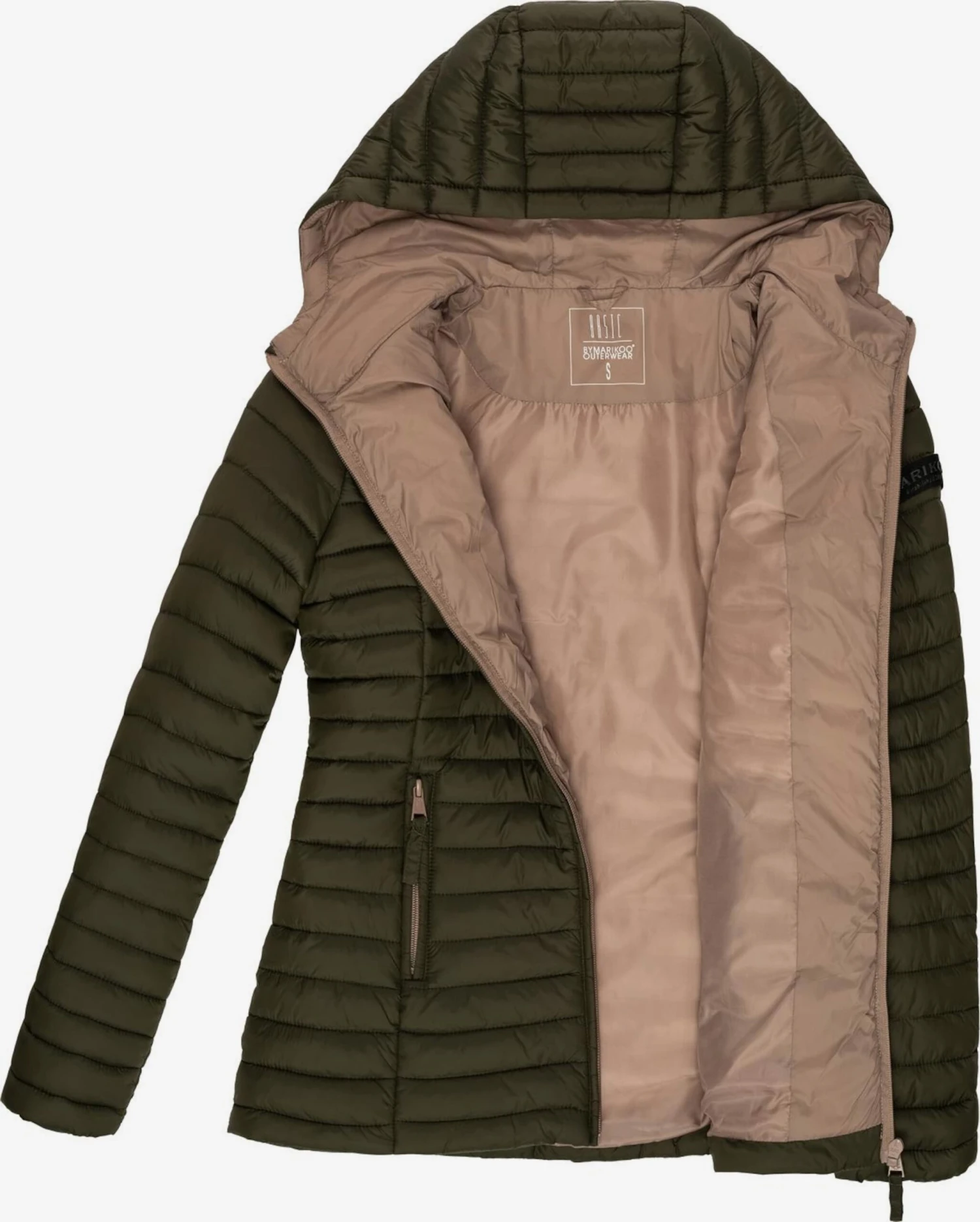 Marikoo Vestes De Mi-saison Veste Mi-saison Asraa Femme Olive 4 Marikoo Vestes De Mi-saison Veste Mi-saison Asraa Femme Olive – Image 4