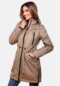 Marikoo Parkas Parka Mi-saison Femme Beige Foncé -Marikoo b7bb44602d30273d9accdb425b9990d6 scaled