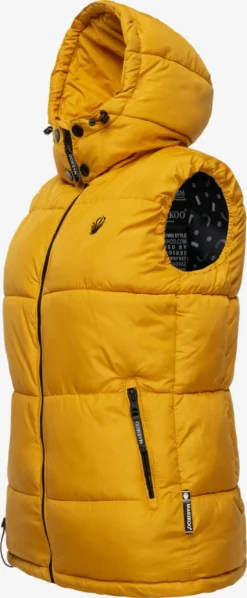 Marikoo Vestes Sans Manches Gilet Eisflöckchen Femme Jaune