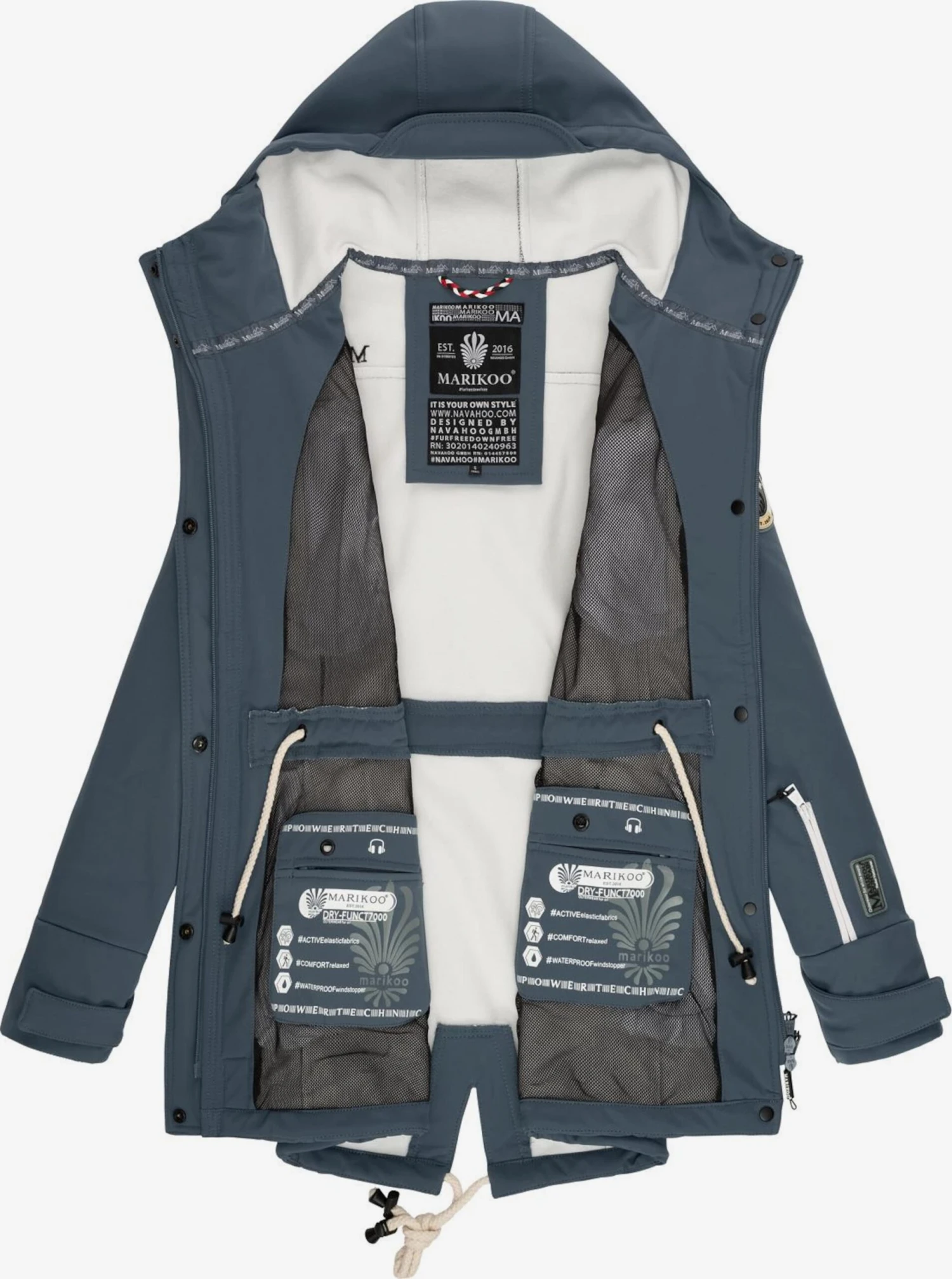 Marikoo Manteaux De Pluie Manteau Fonctionnel Zimtzicke Femme Bleu-gris 4 Marikoo Manteaux De Pluie Manteau Fonctionnel Zimtzicke Femme Bleu-gris – Image 4