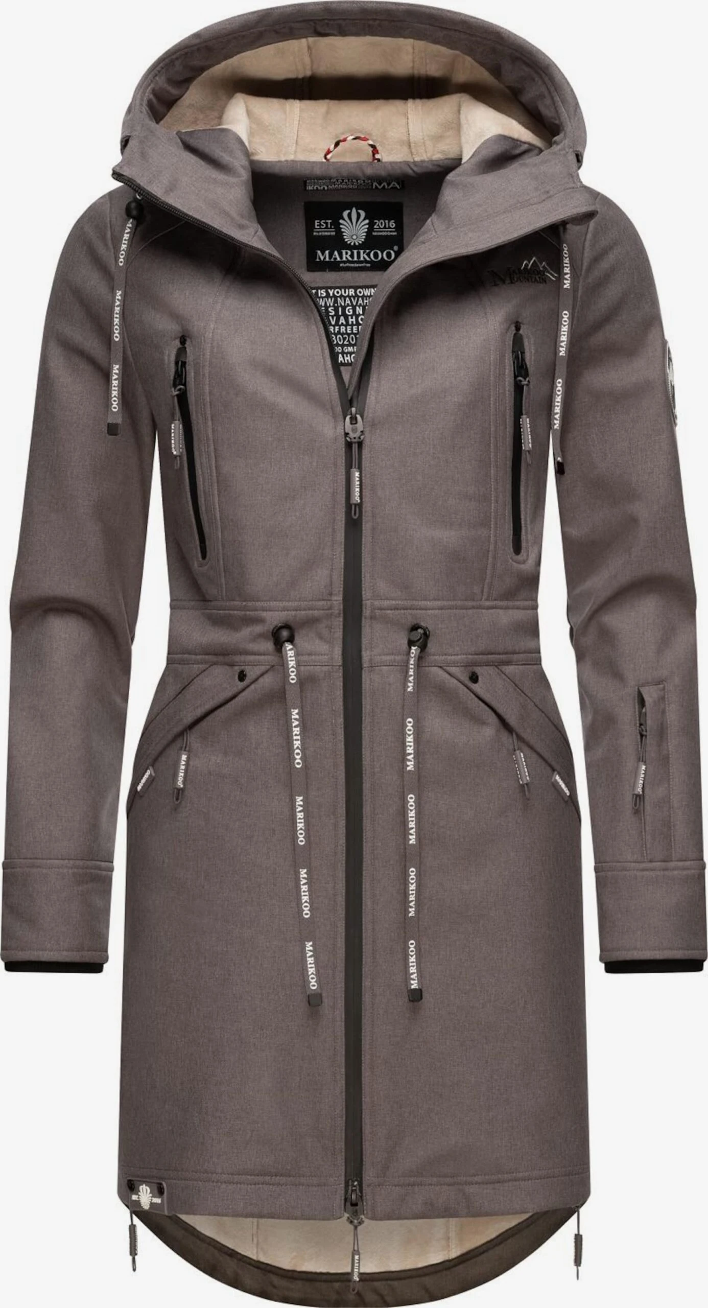 Marikoo Parkas Parka Mi-saison Femme Gris Foncé 2 Marikoo Parkas Parka Mi-saison Femme Gris Foncé – Image 2