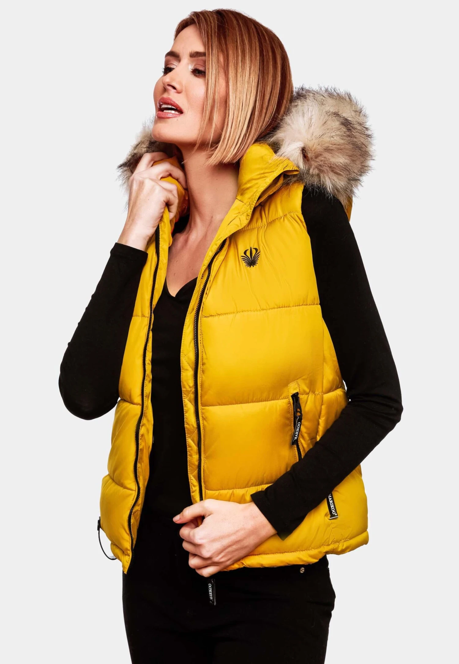 Marikoo Vestes Sans Manches Gilet Eisflöckchen Femme Jaune 10 Marikoo Vestes Sans Manches Gilet Eisflöckchen Femme Jaune – Image 10